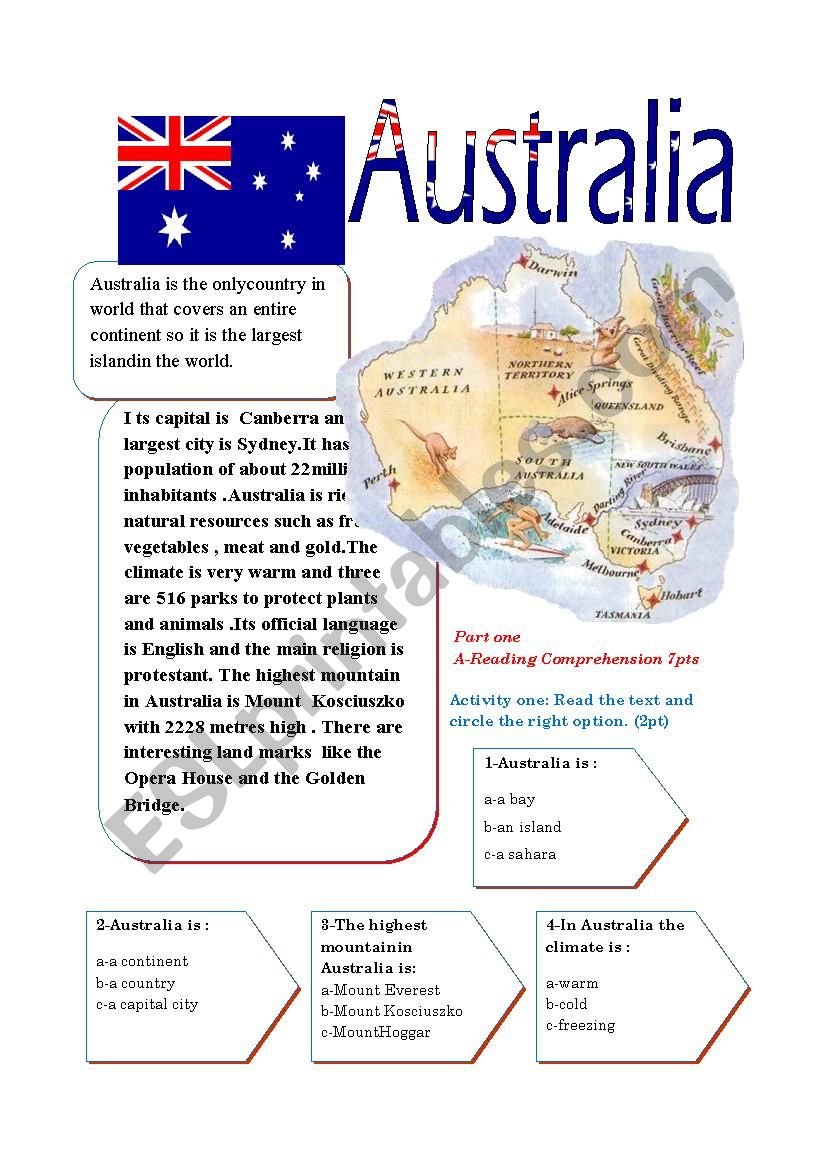 austraia worksheet