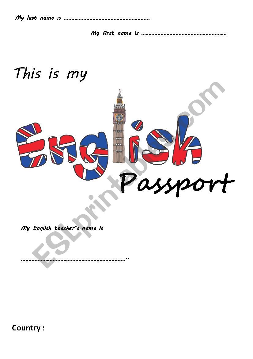 English passport worksheet