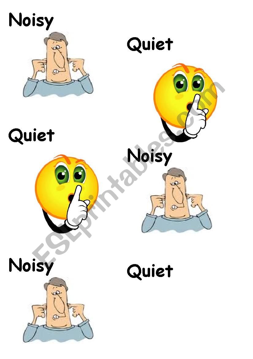 Noisy and guiet worksheet