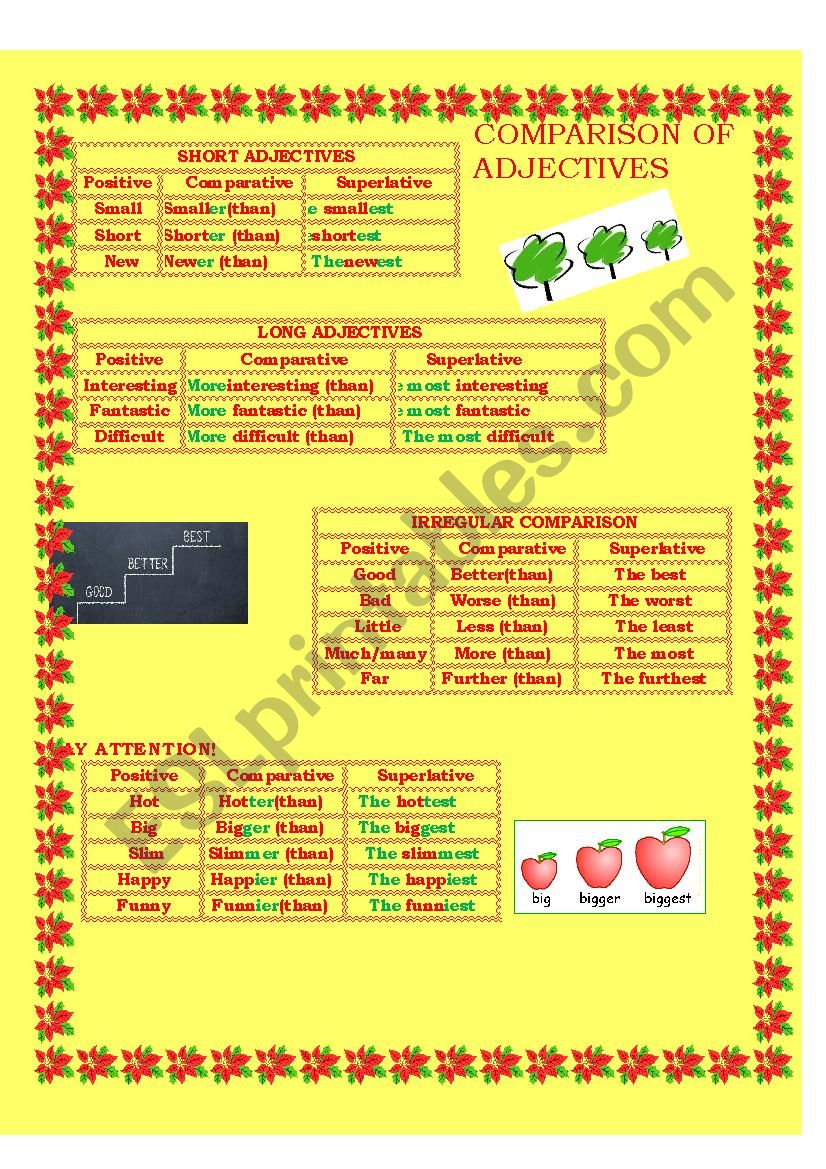 Comparison of adjectives worksheet