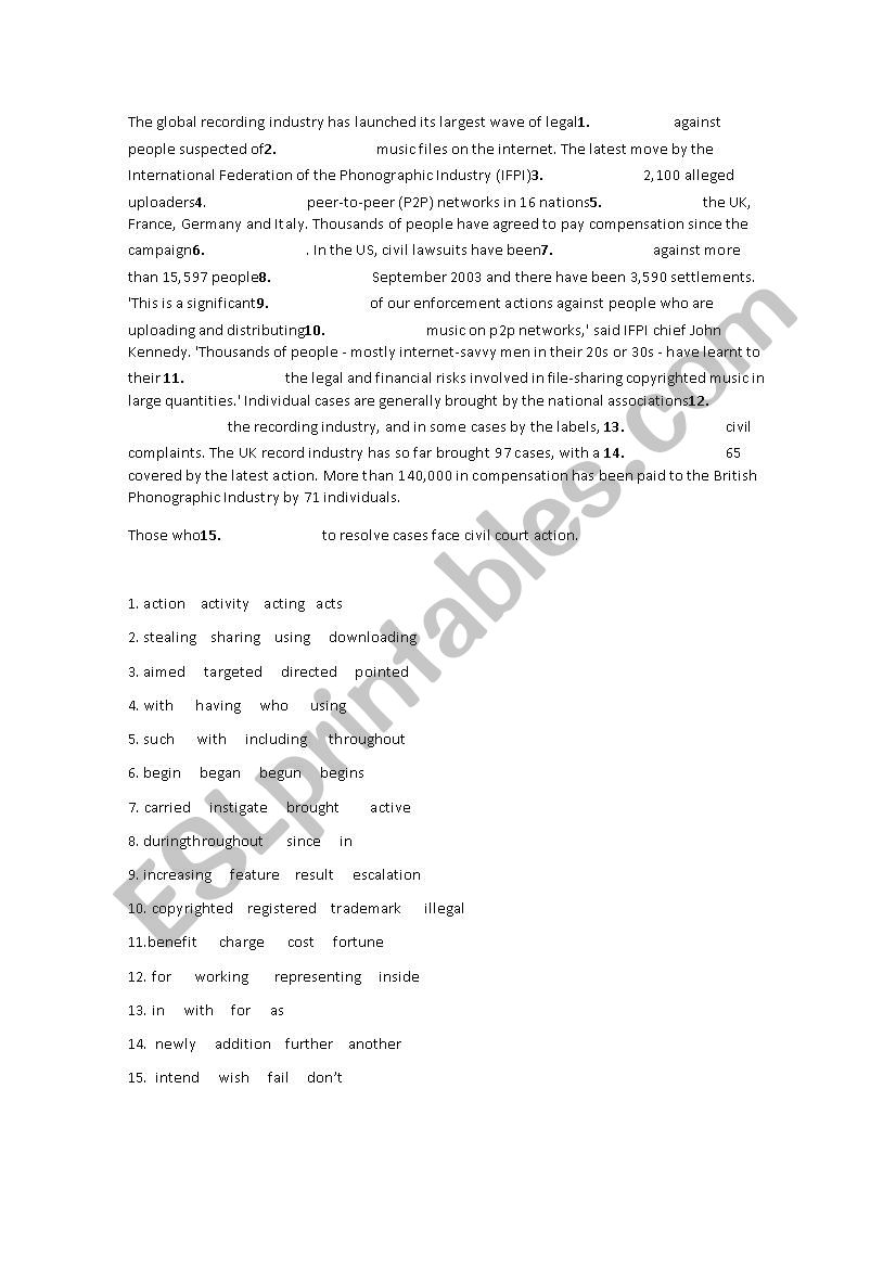 Advanced Use of English gap filling