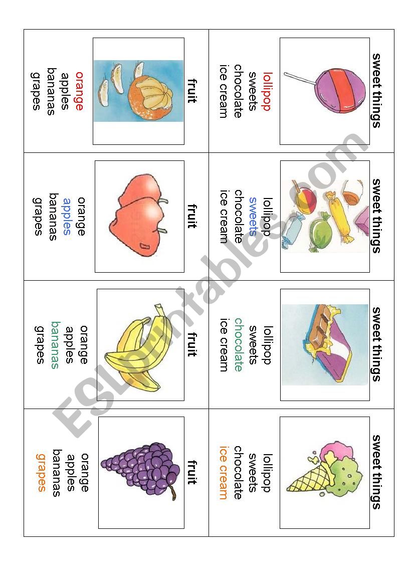 Food Happy Families worksheet