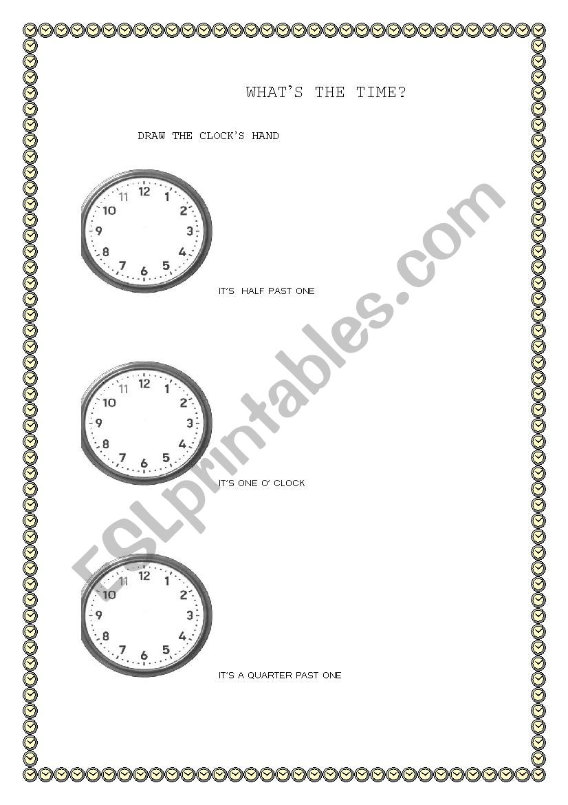 WHATS THE TIME? worksheet