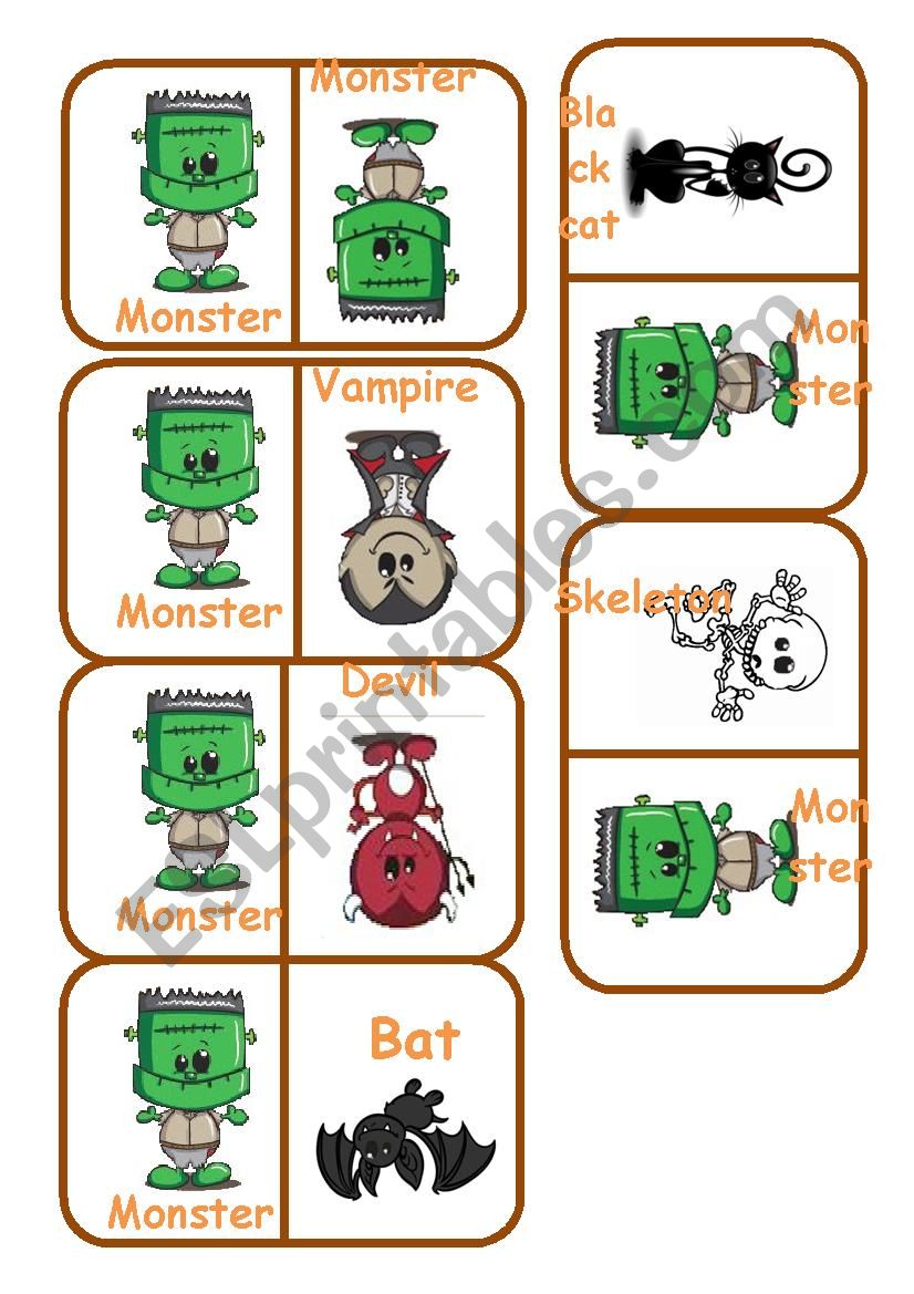 Halloween dominoe worksheet