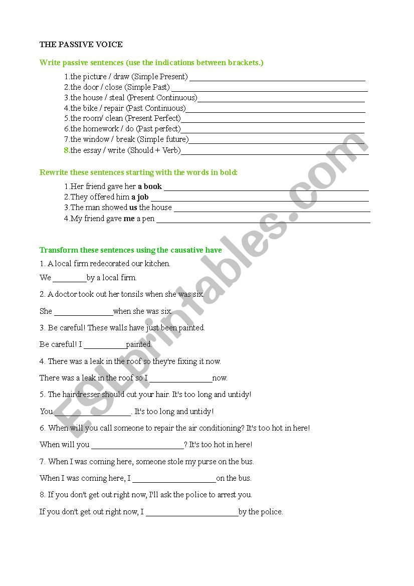 The Passive Voice worksheet