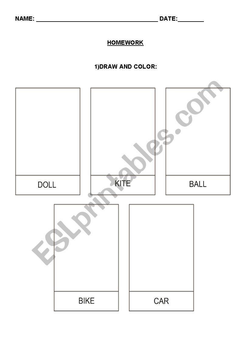 Toys worksheet