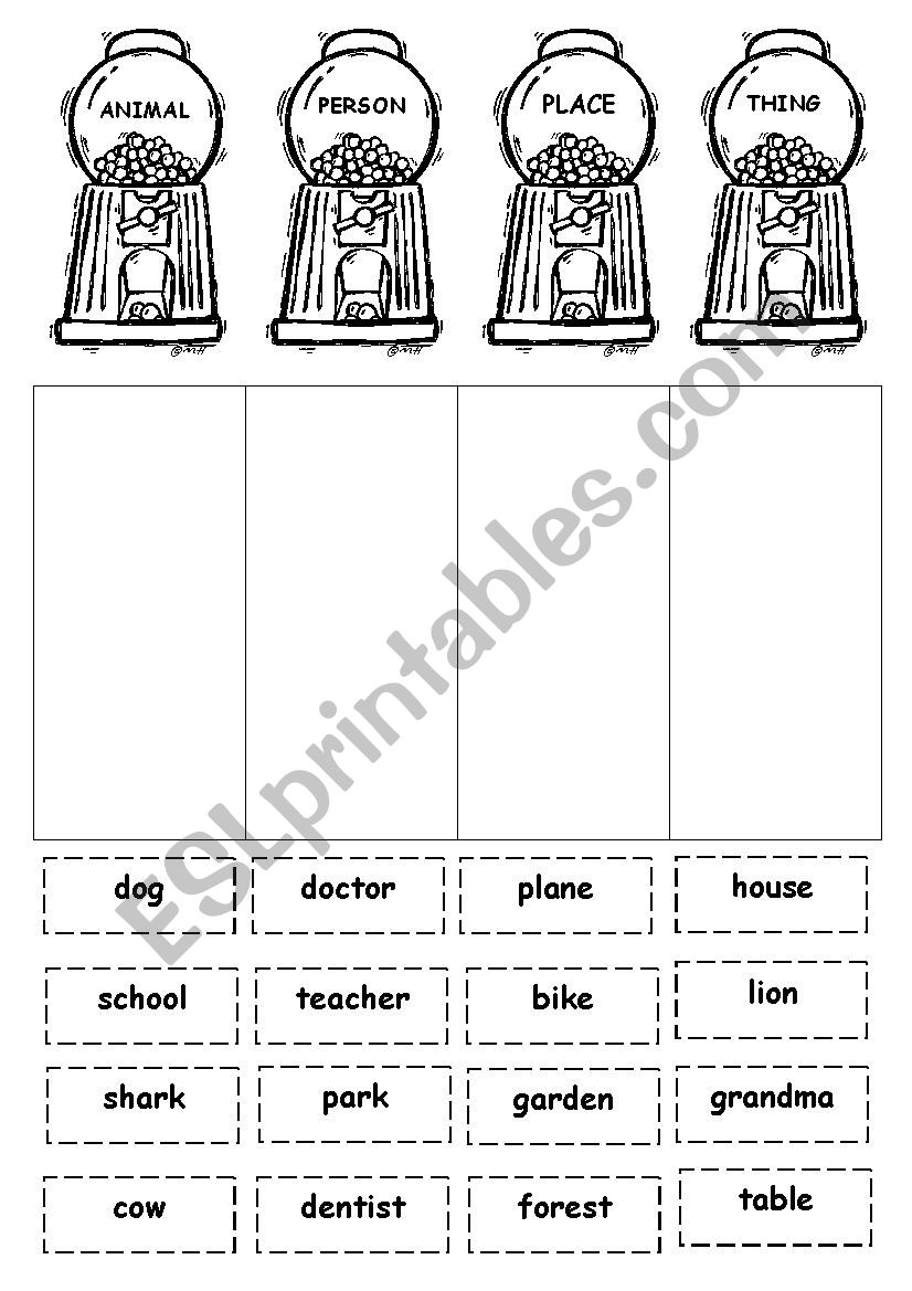 Sorting Nouns worksheet