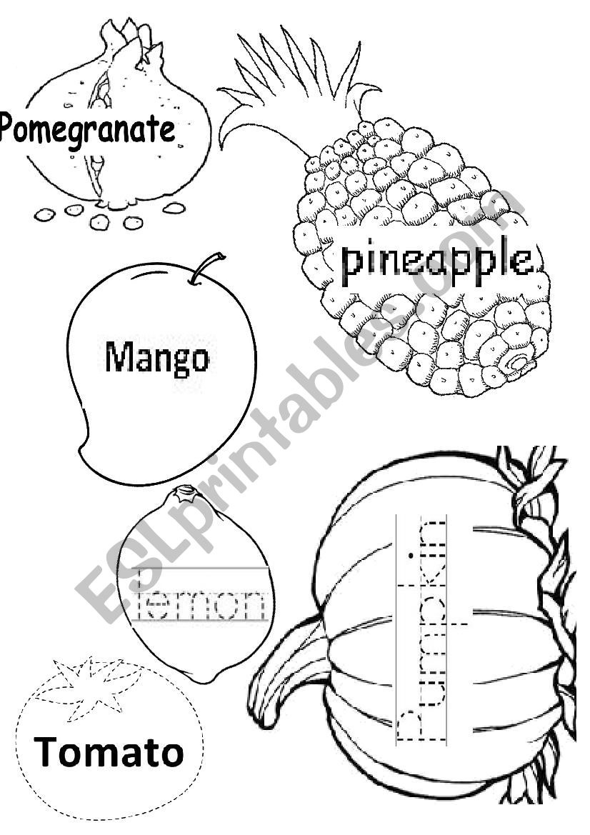 fruit tracing - 2 worksheet
