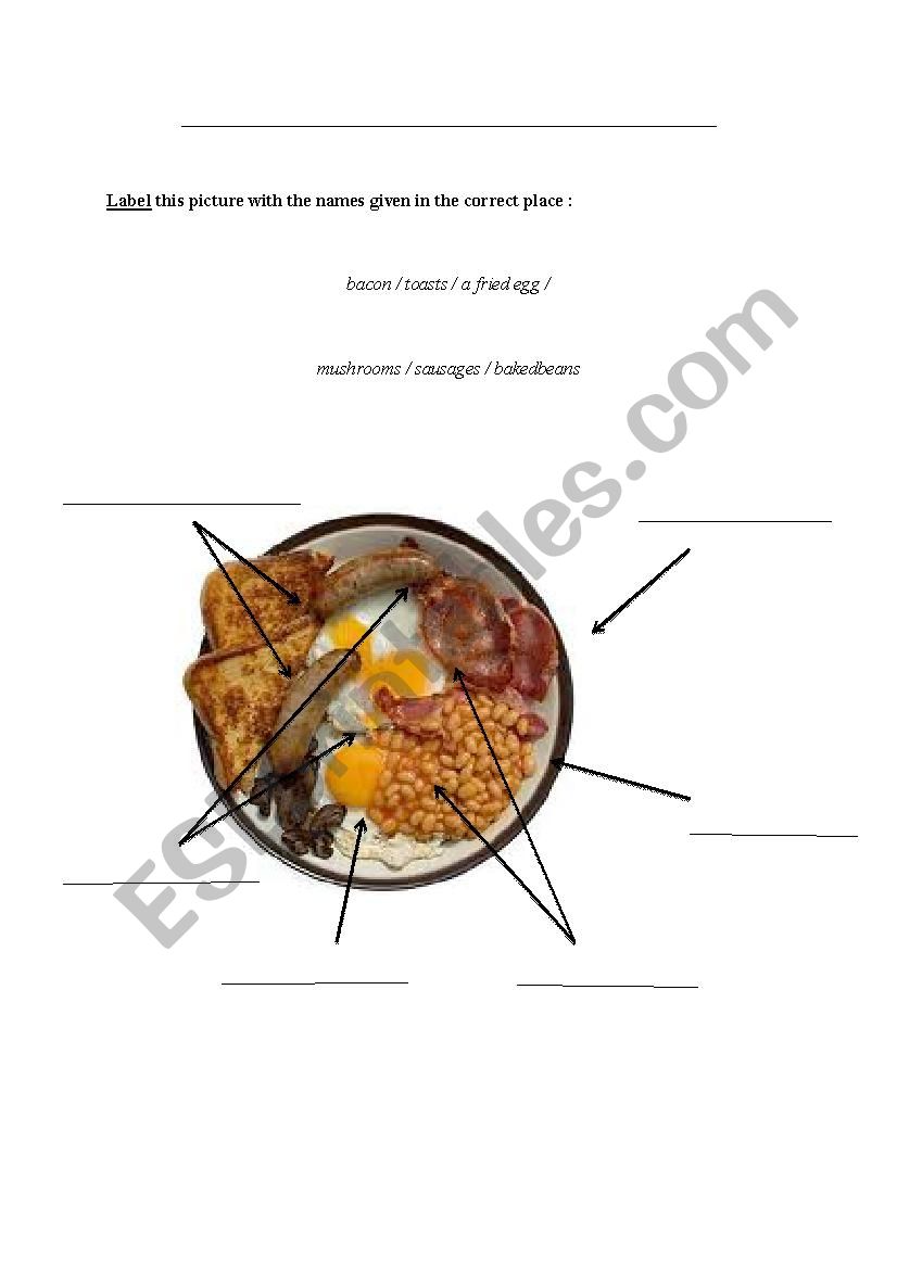 English Breakfast worksheet