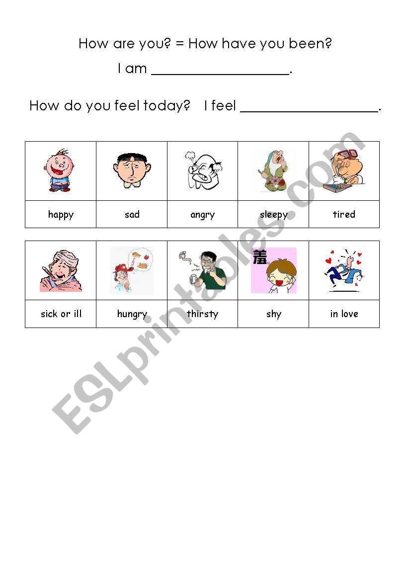 feelings worksheet