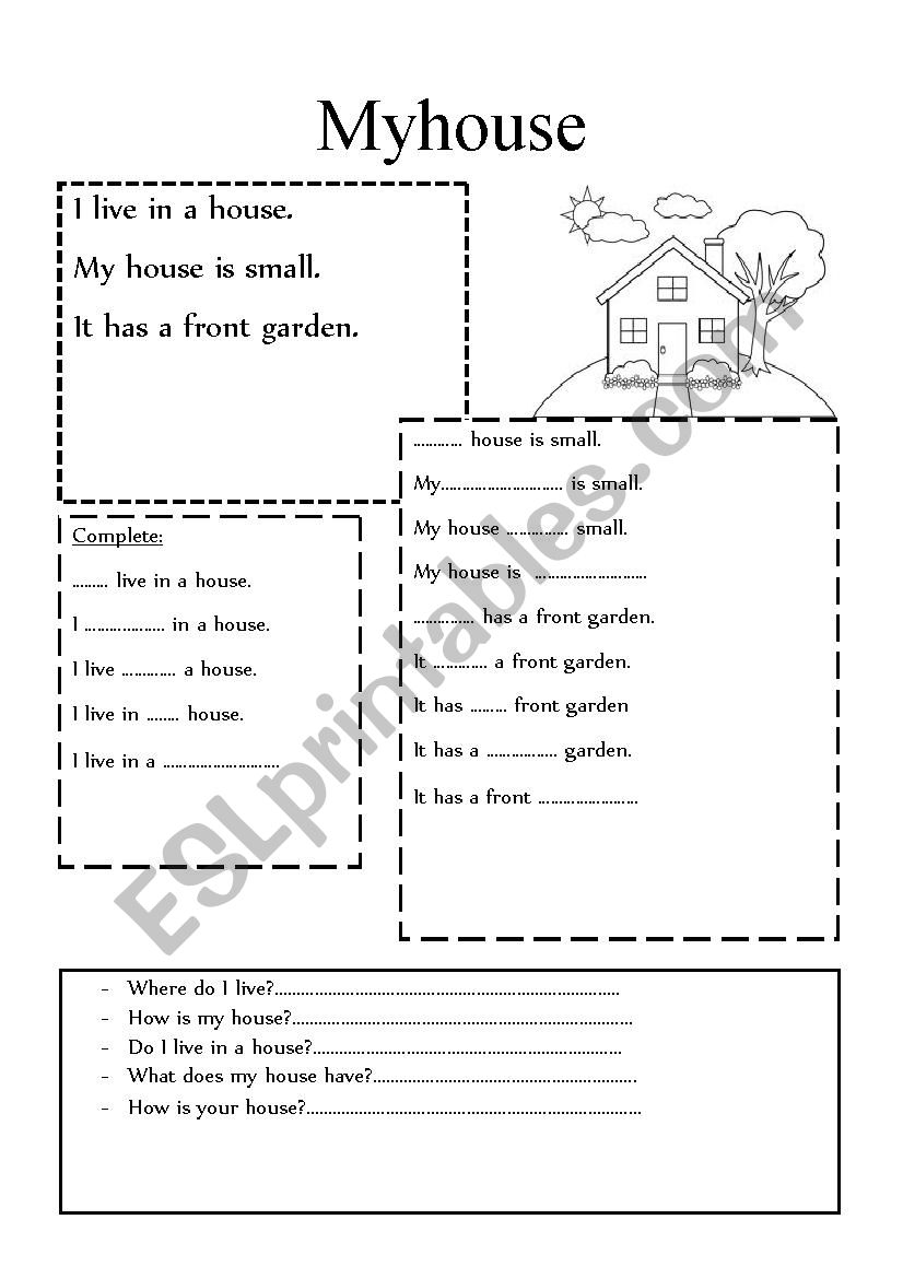 My house worksheet