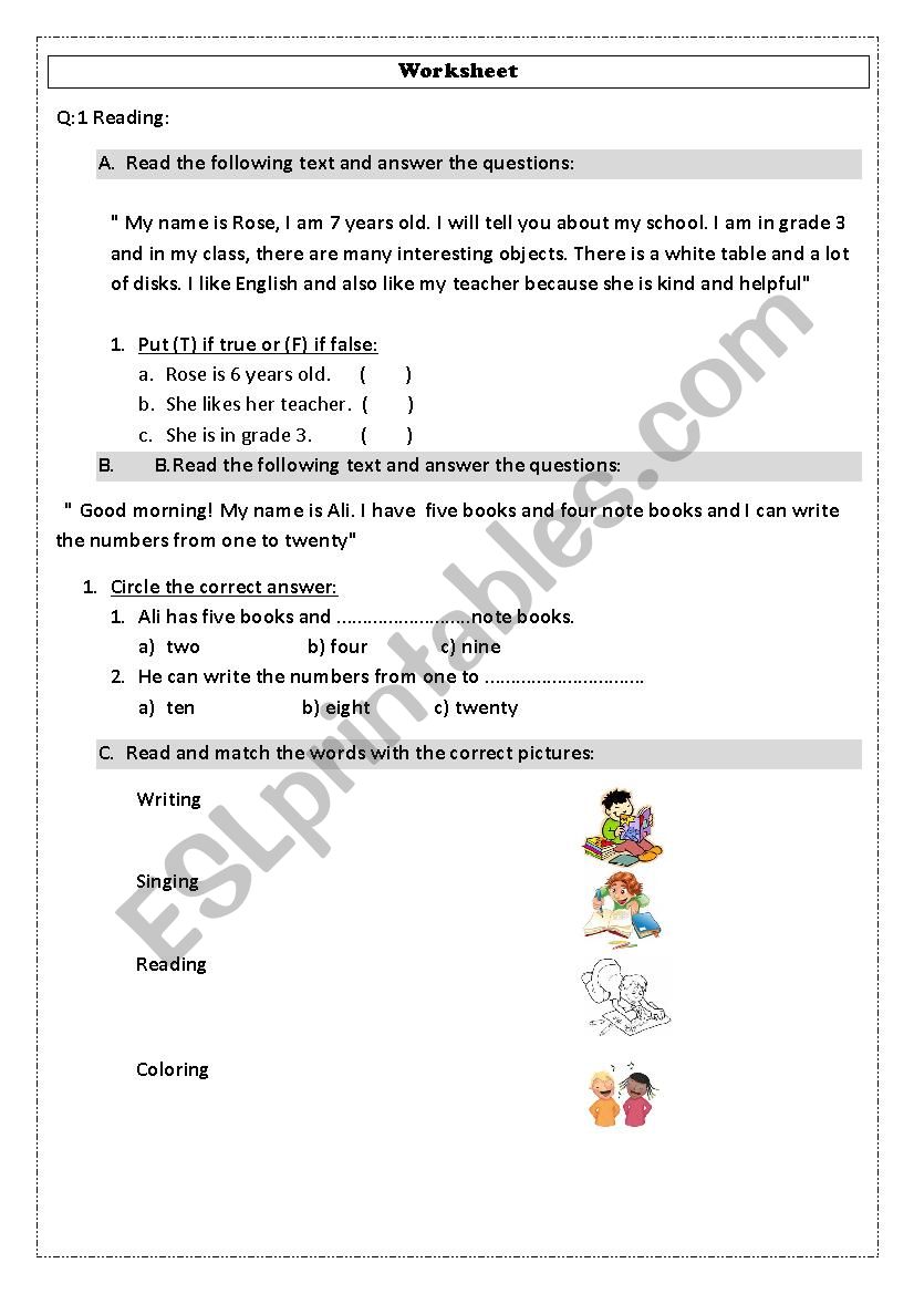 English worksheet worksheet