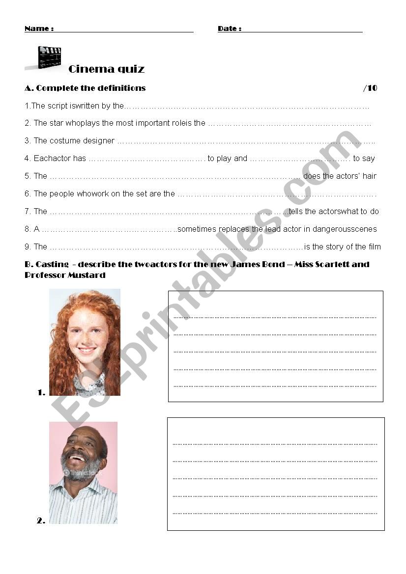 Cinequiz I worksheet