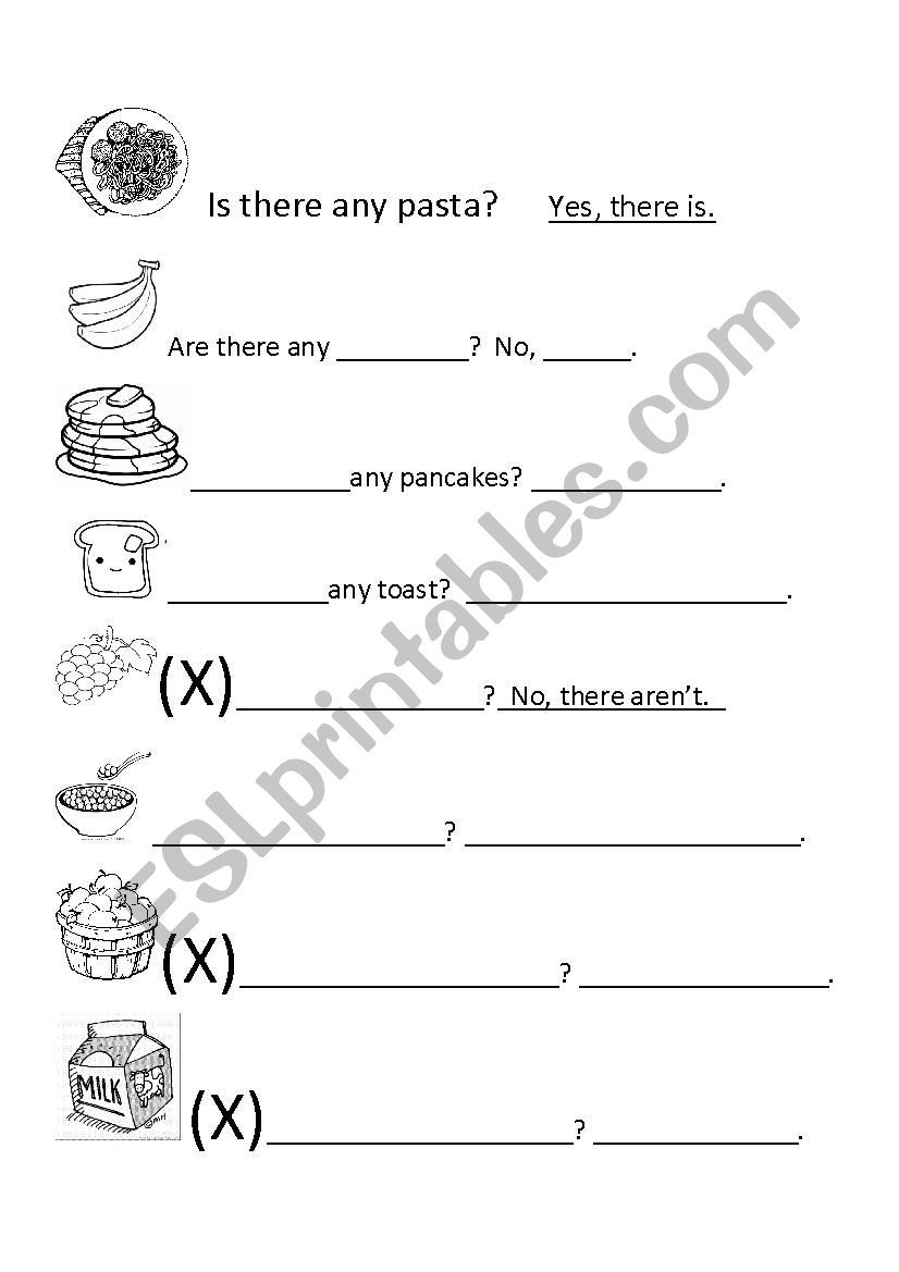 FOOD-- Is there/Are there worksheet