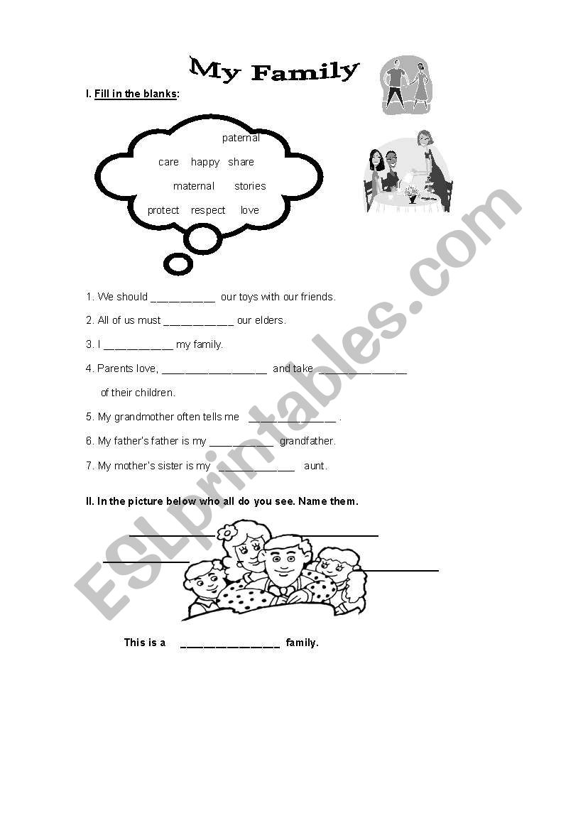 Know Your Family worksheet