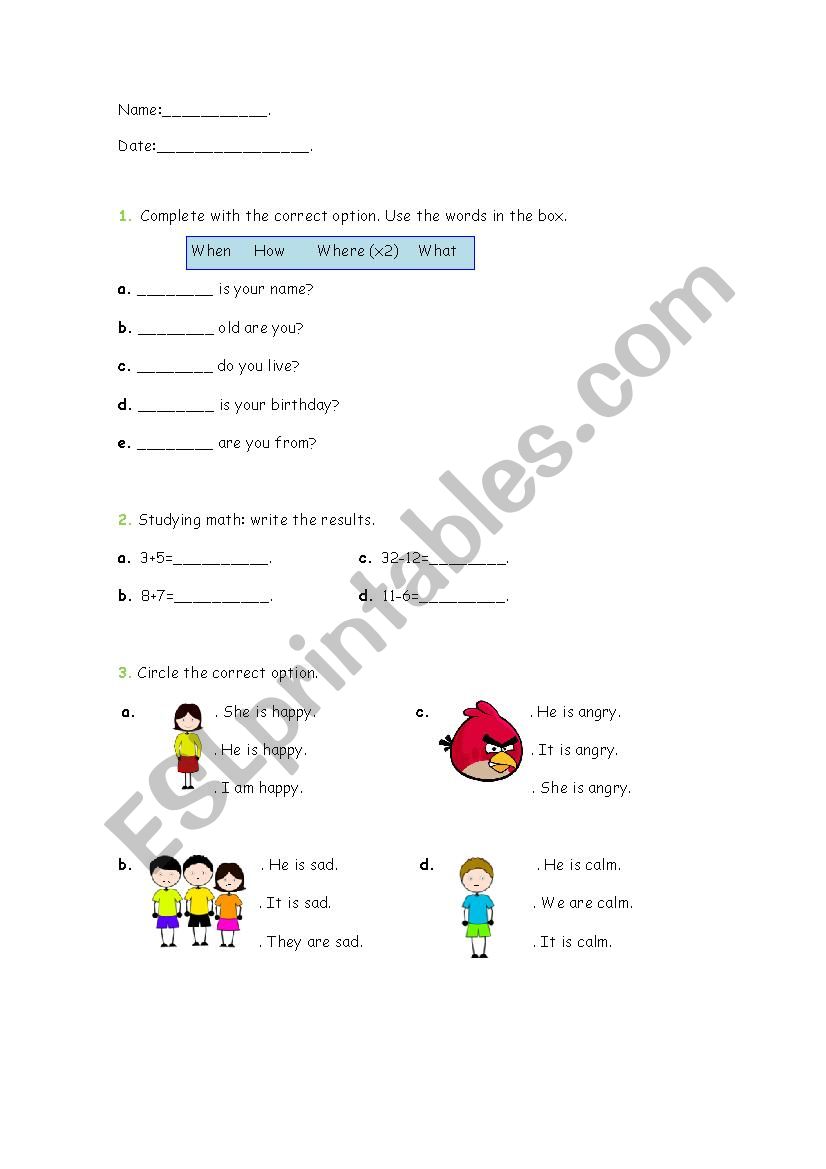 Test worksheet