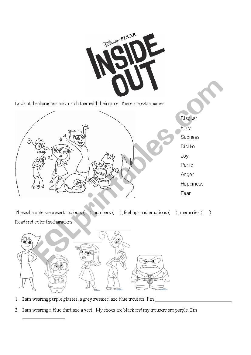 Inside out - movie (extra activities)