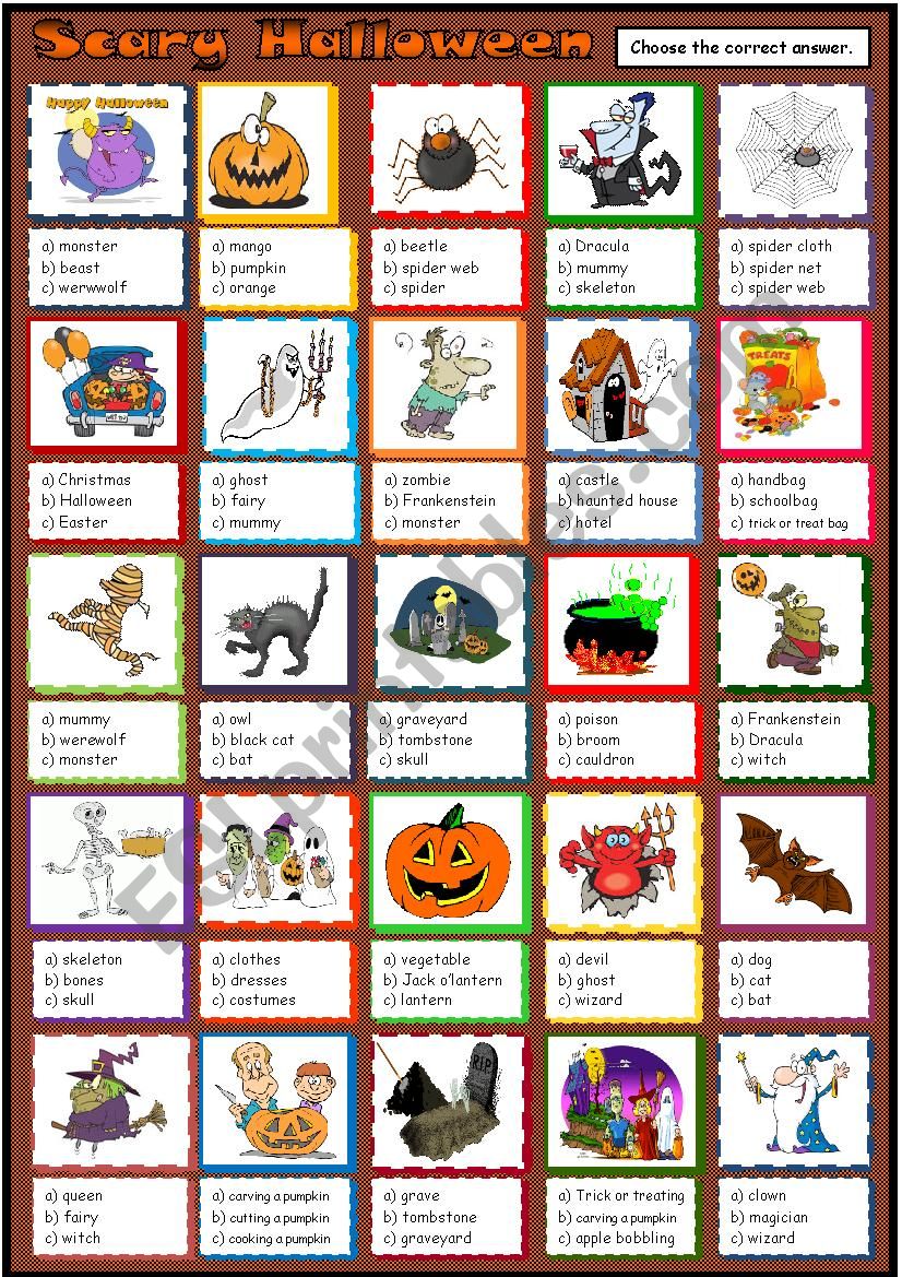 Scary Halloween worksheet