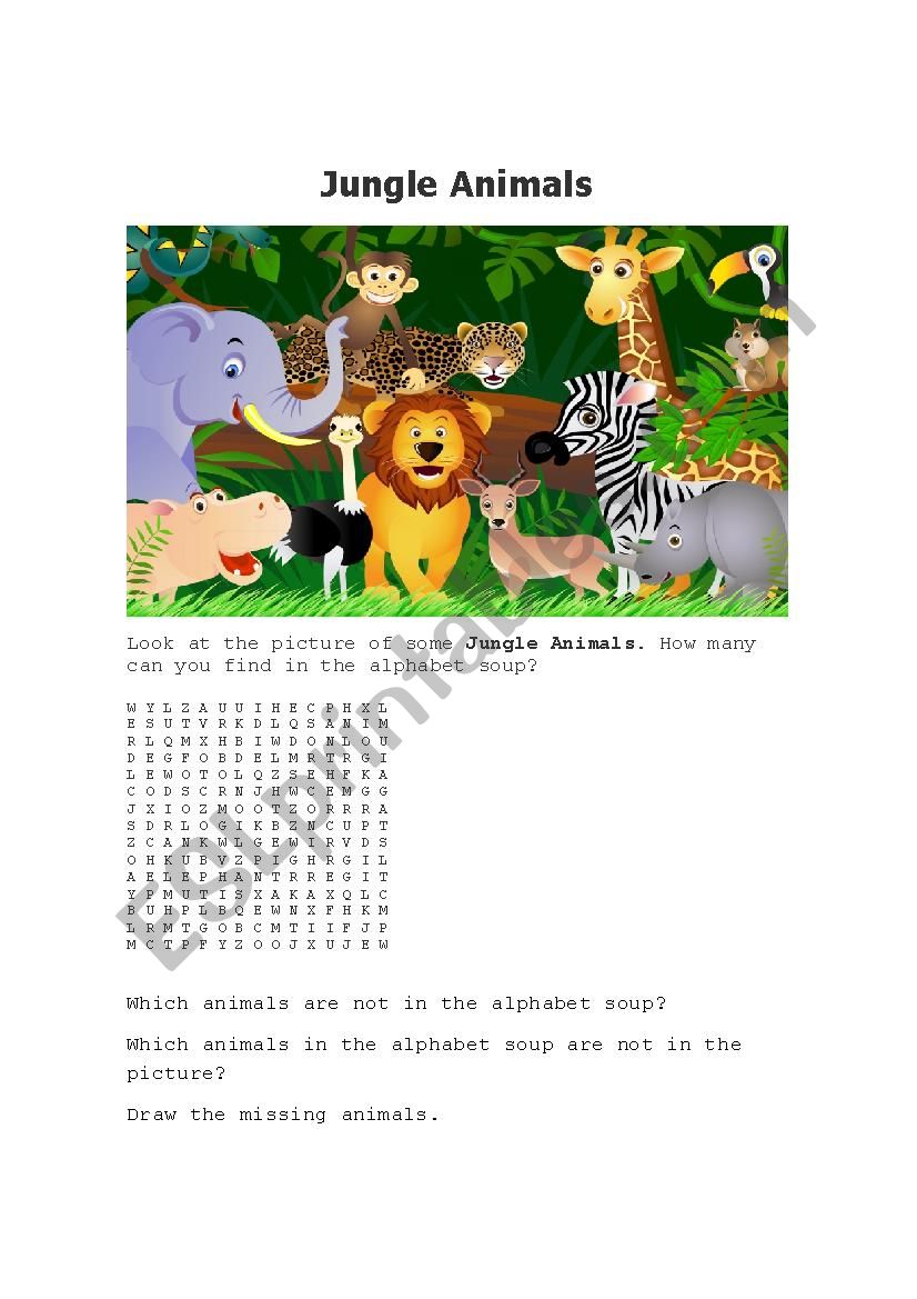 Jungle Animals worksheet