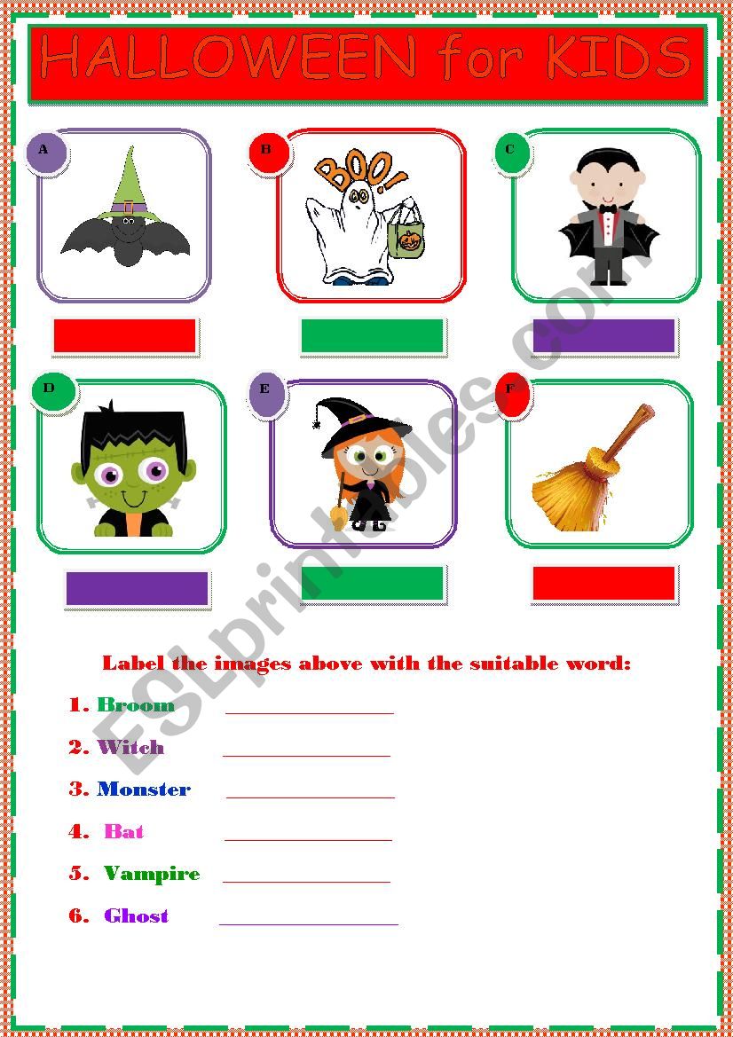 HALLOWEEN FOR KIDS worksheet