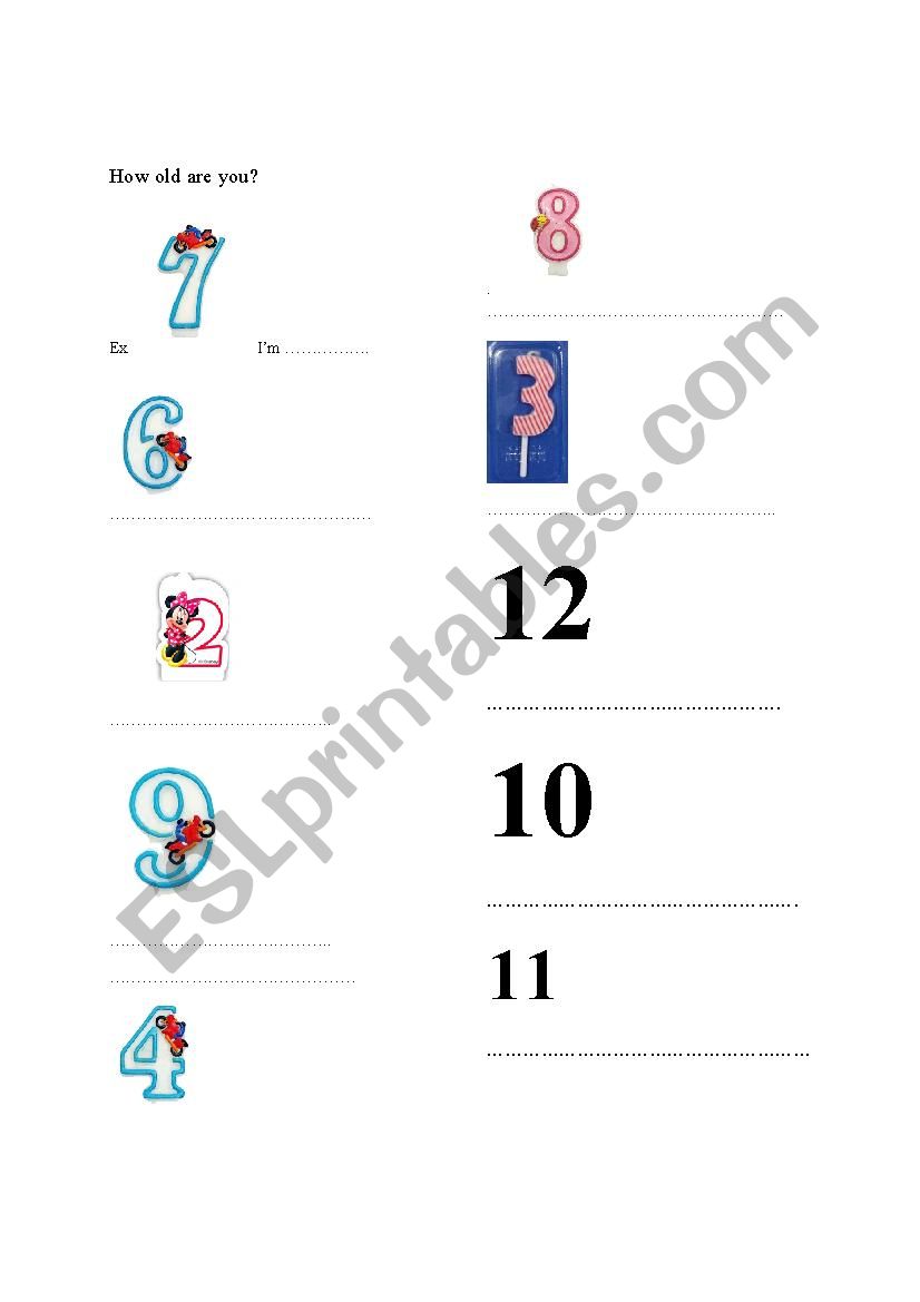 How old are you? worksheet