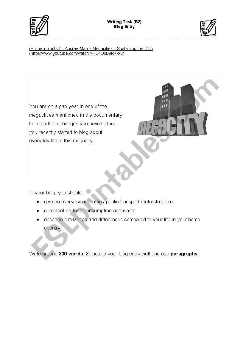 3. Andrew Marrs: Megacities (3) - Sustaining the City: Follow-up activity