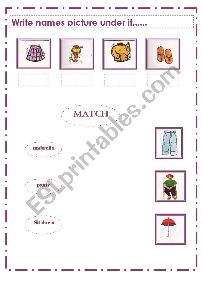 clothes worksheet worksheet