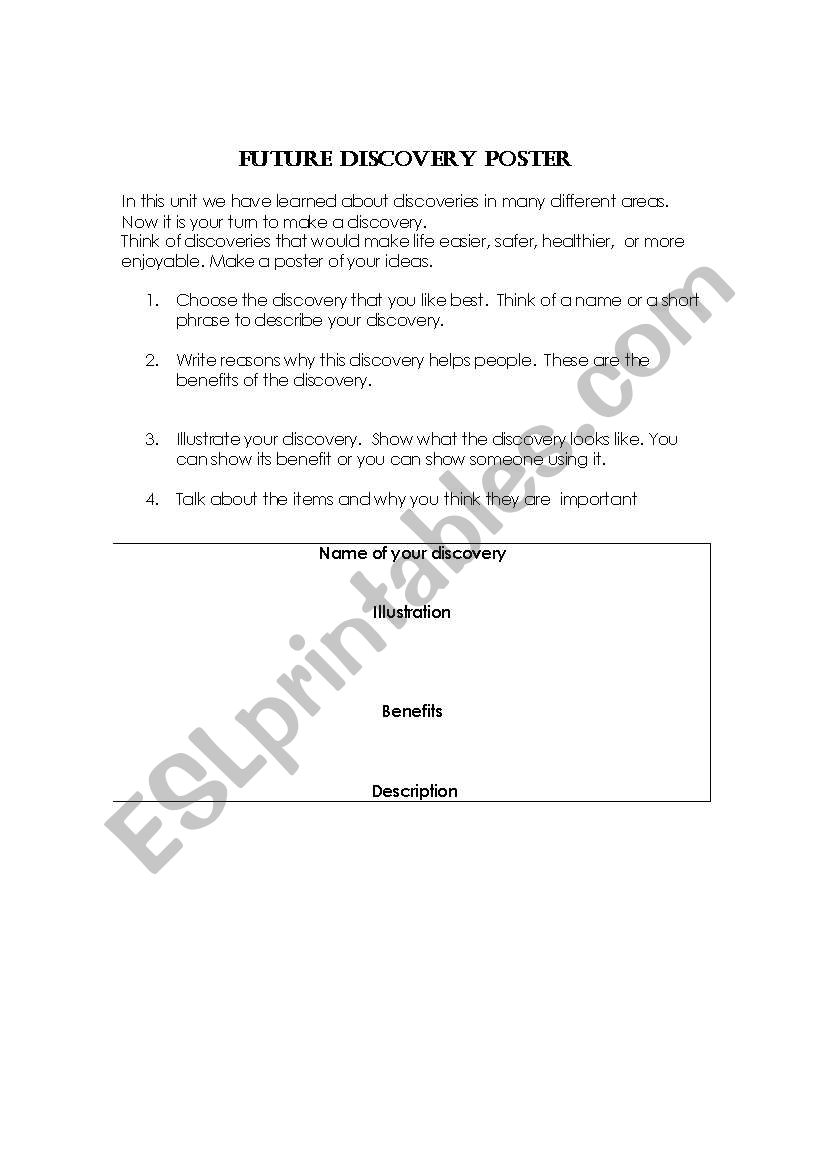 future discovery poster worksheet