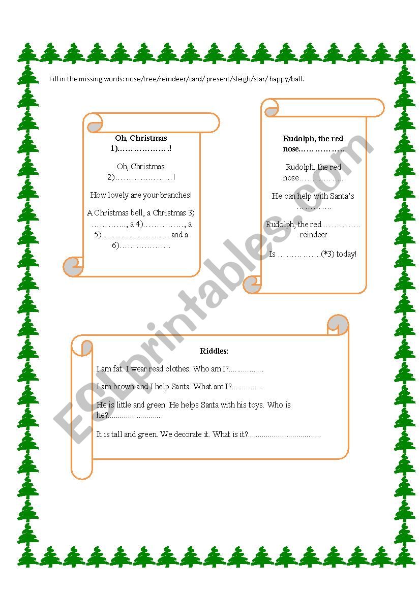 Christmas Activities worksheet