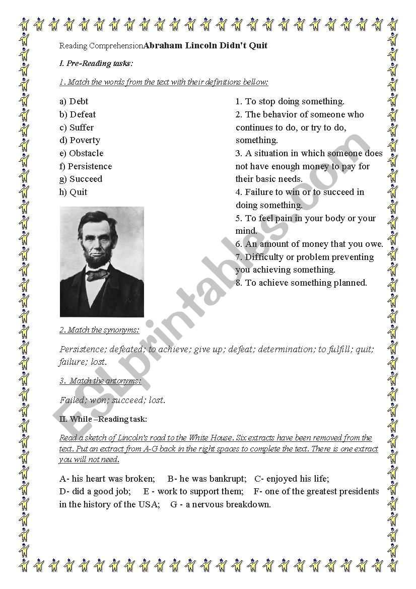 Abraham Lincoln DidnÂ´t Quit                                                                                                                                                                                                                                   