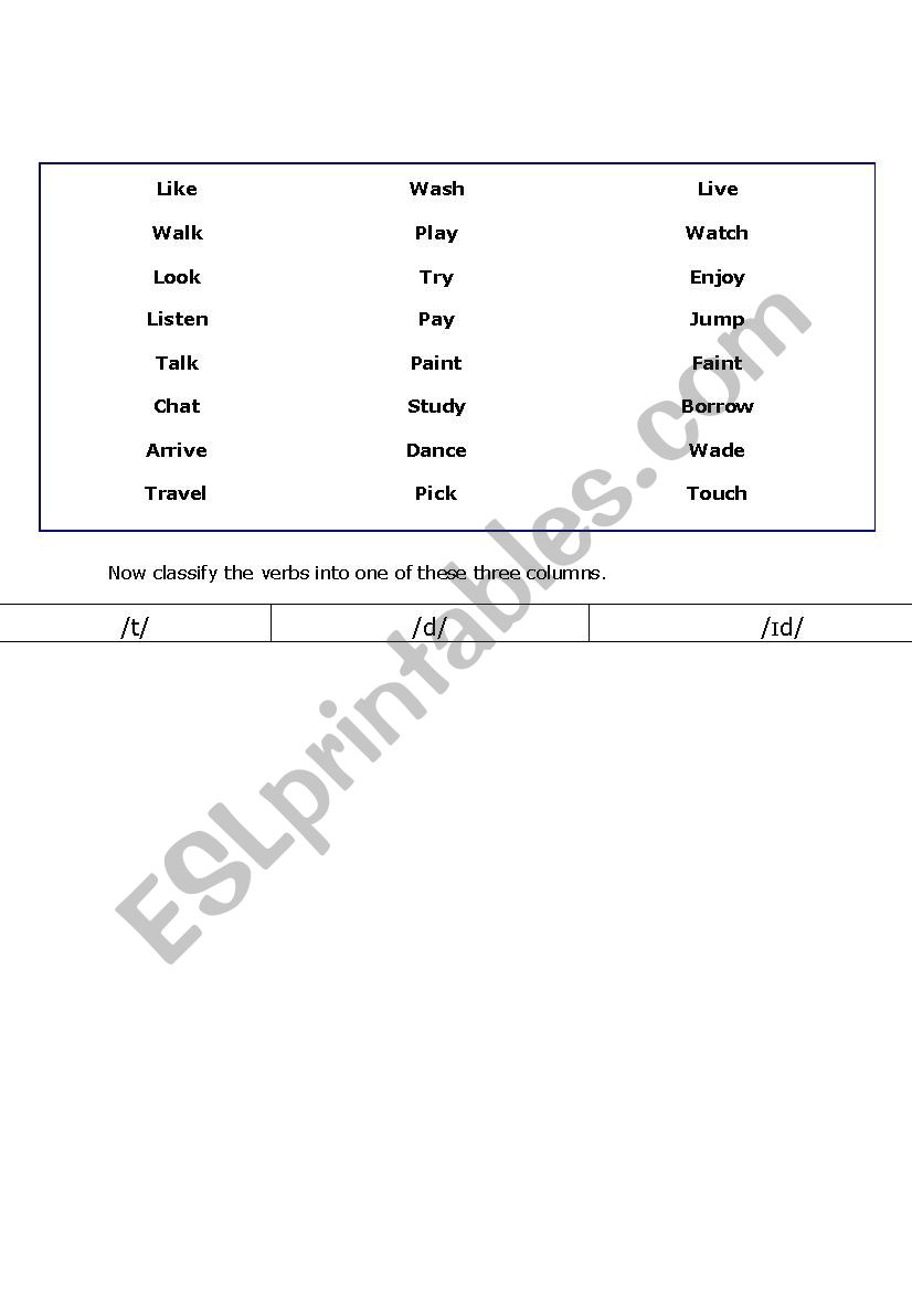 past tense worksheet