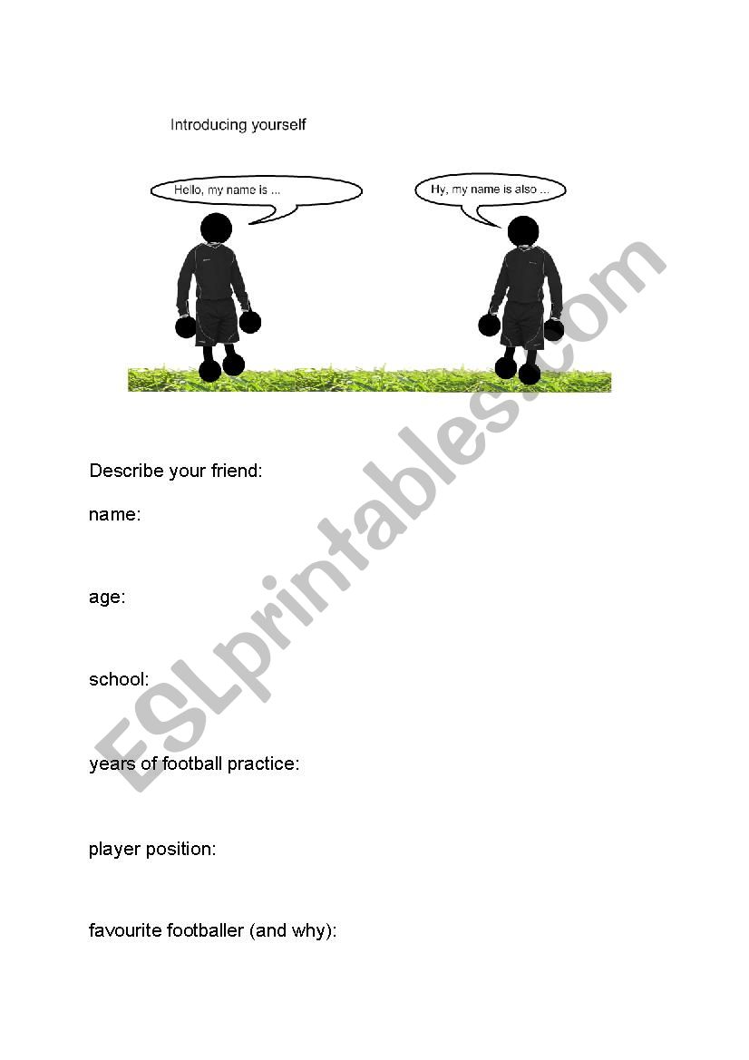 Football lovers worksheet