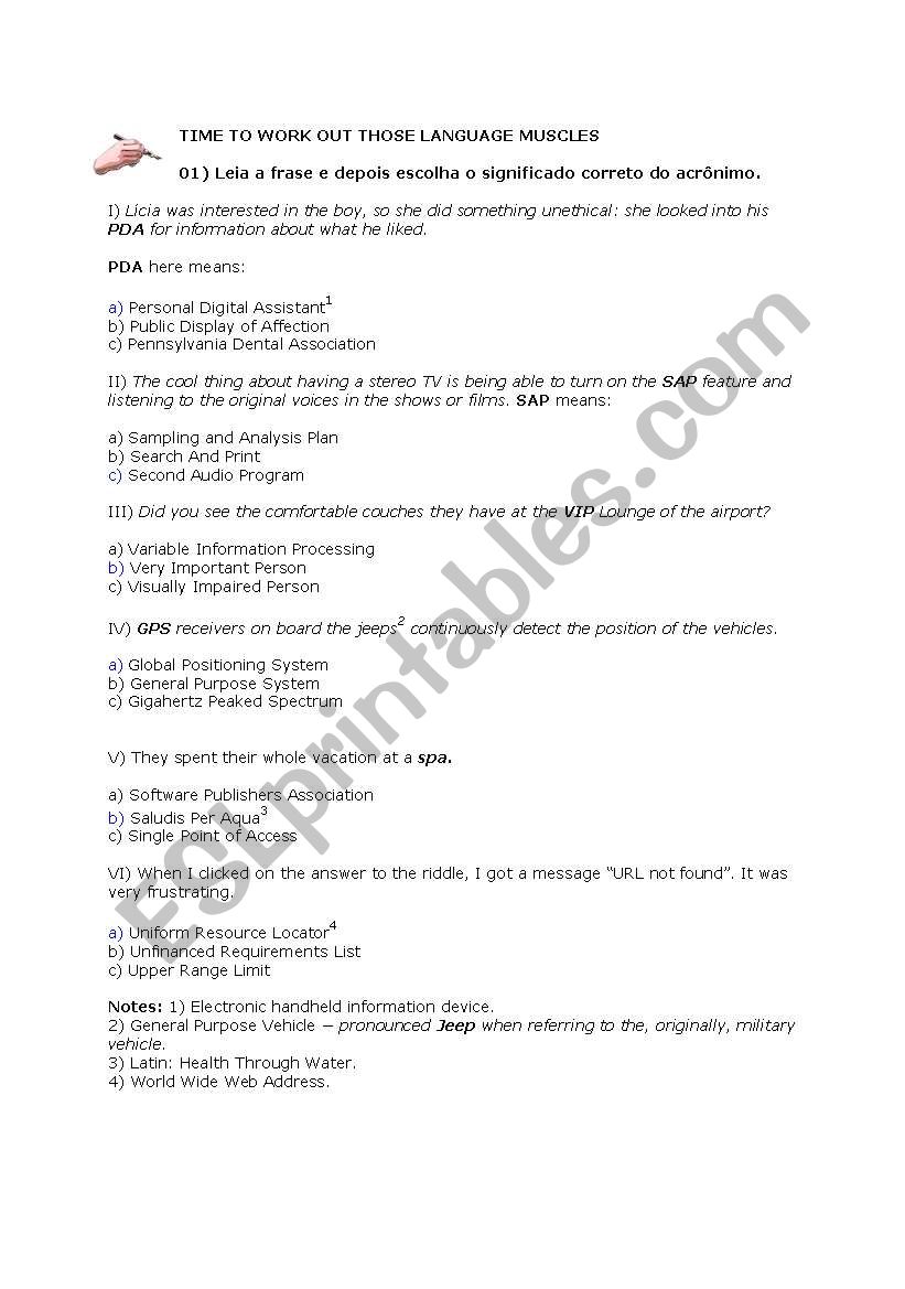 Acronyms Quiz worksheet