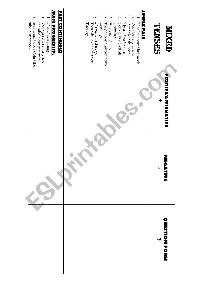 mixed tenses worksheet