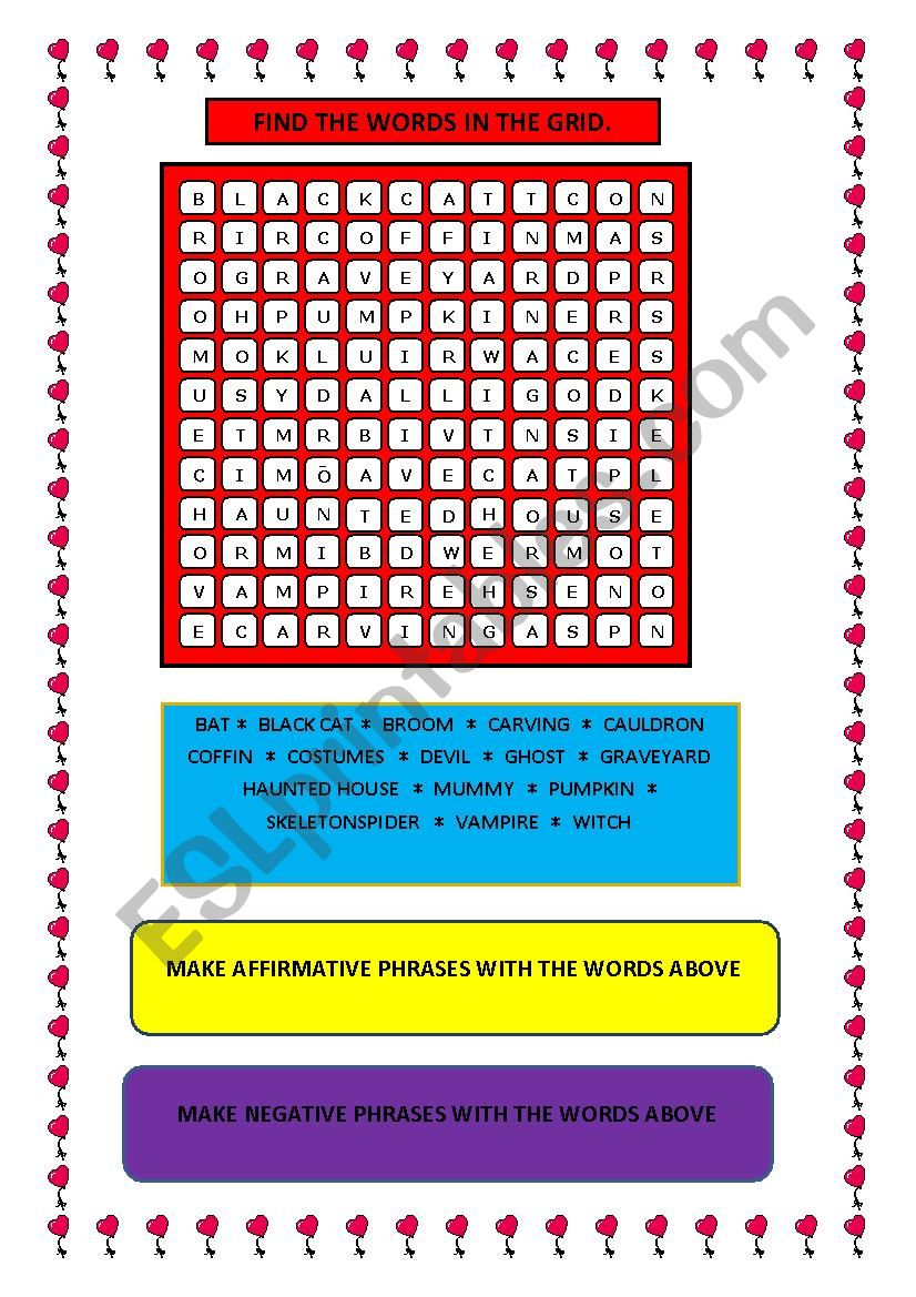 HALLOWEEN WORDSEARCH worksheet