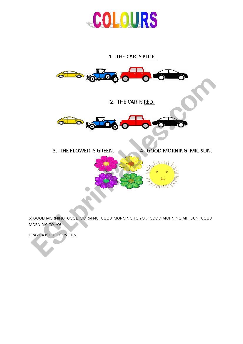 Colours worksheet
