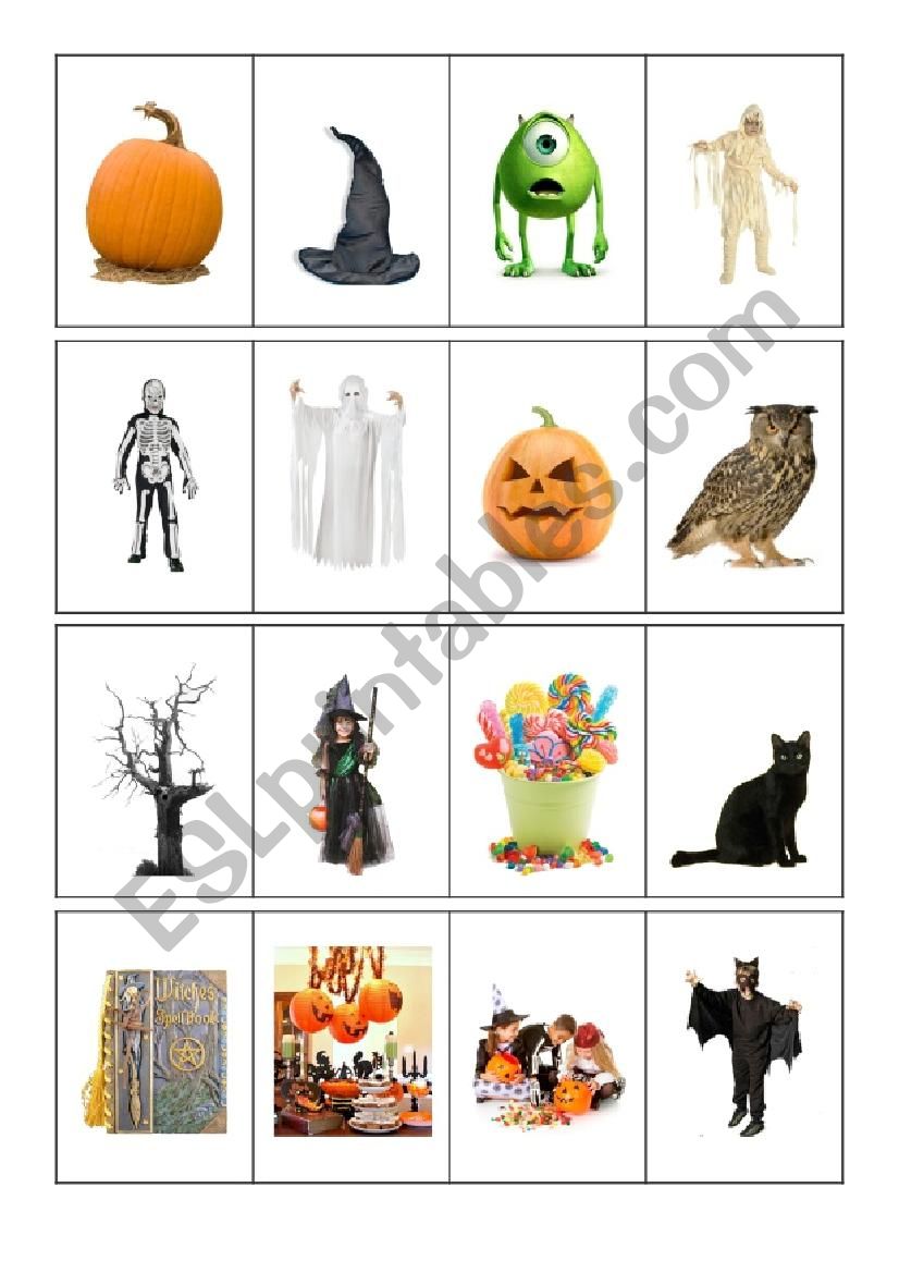 Halloween bingo worksheet