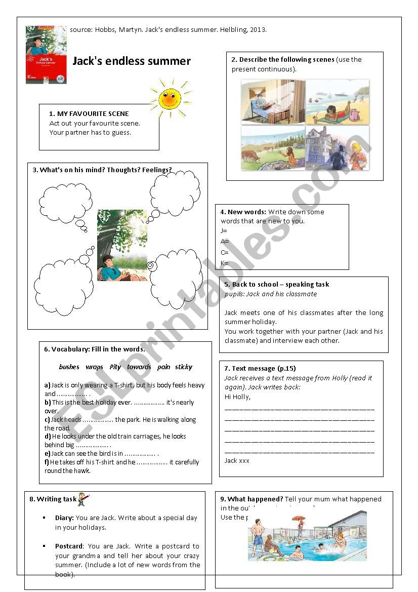 JackÂ´s endless summer  worksheet