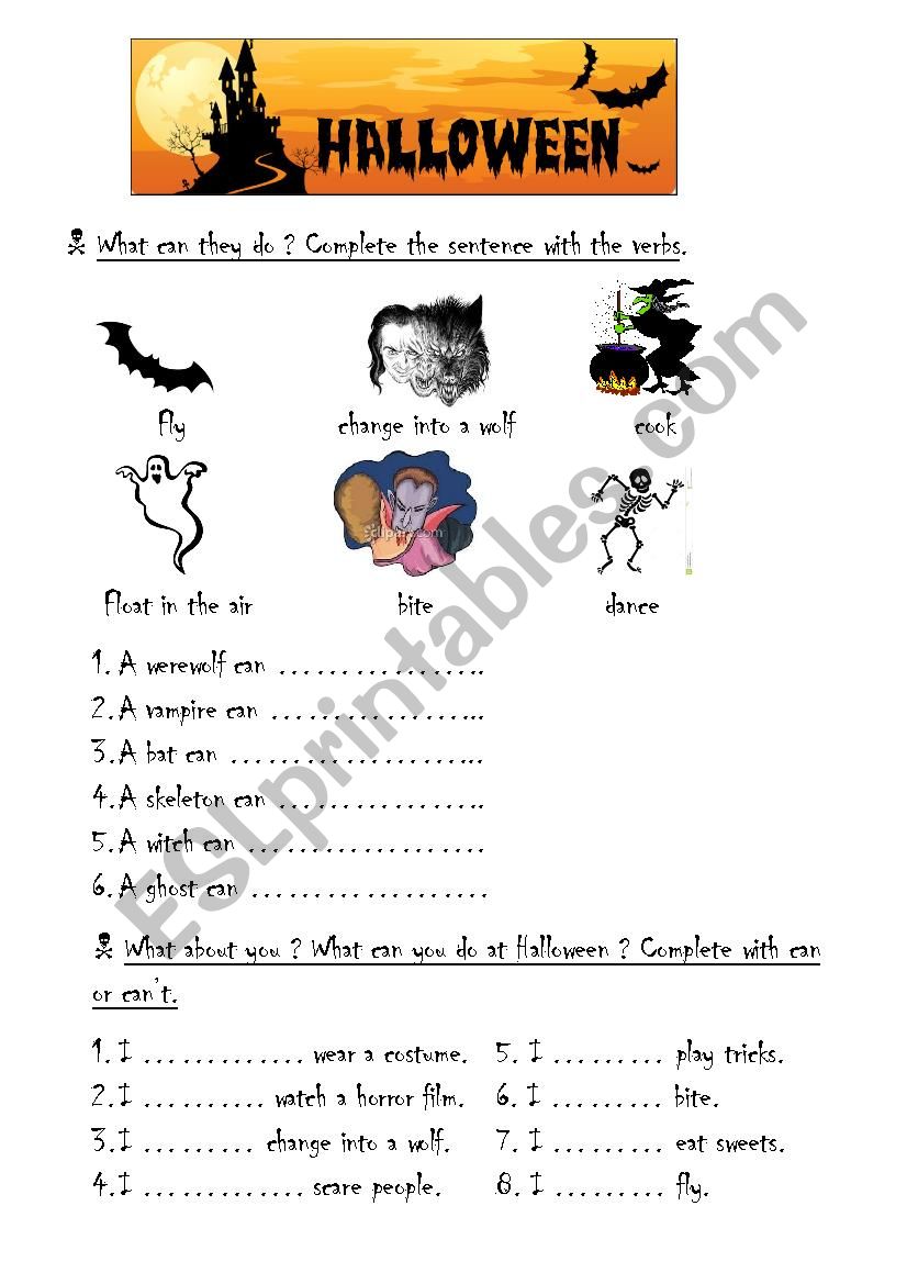 What can U do at Halloween? worksheet