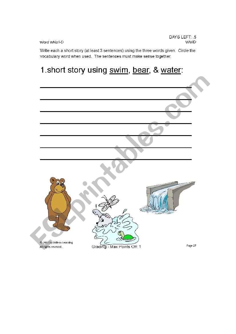 Story Writing worksheet