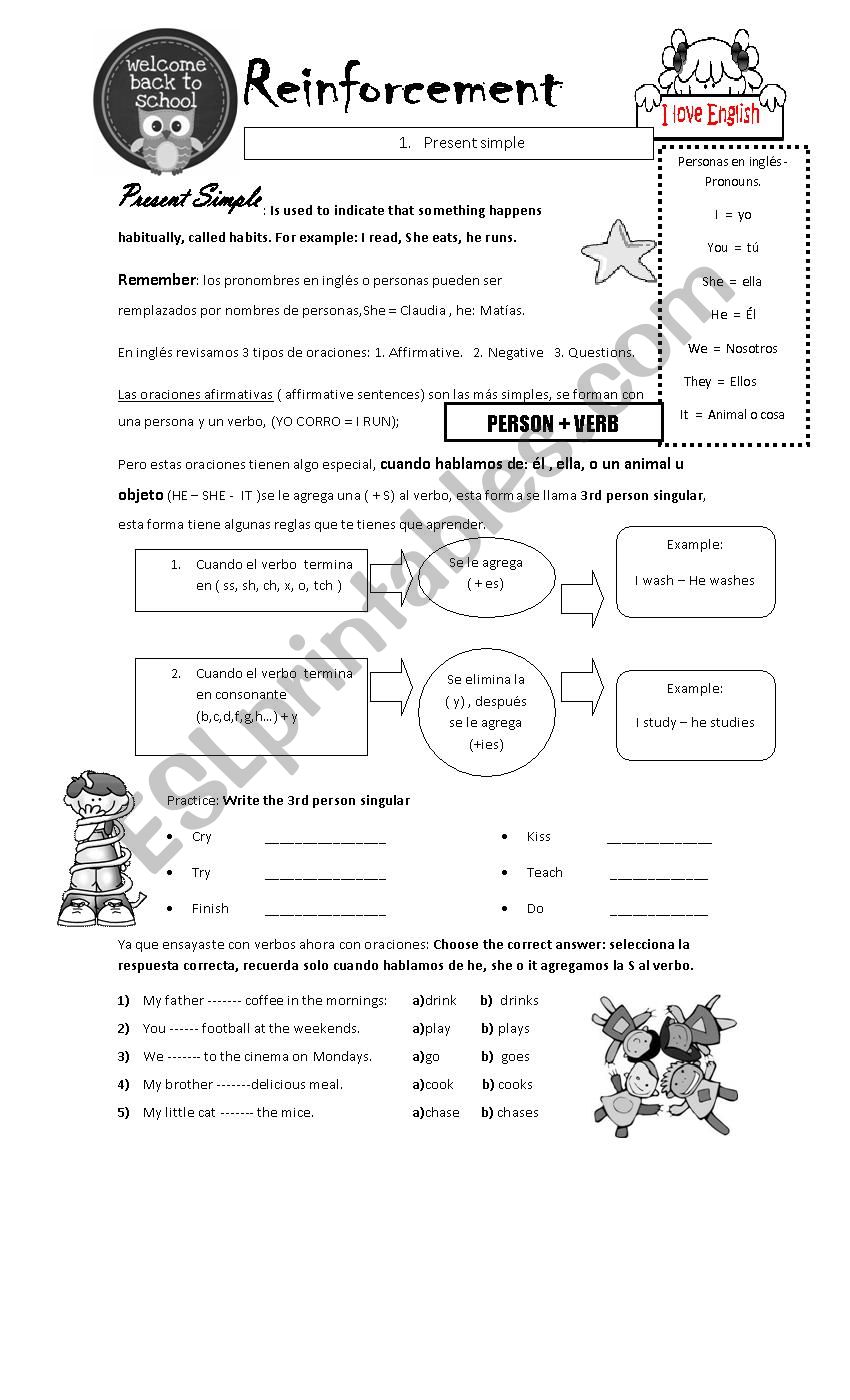 Present simple in spanish and there is and there are