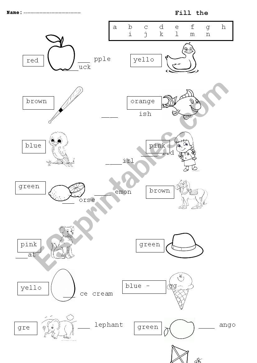 Alphabets & Numbers worksheet