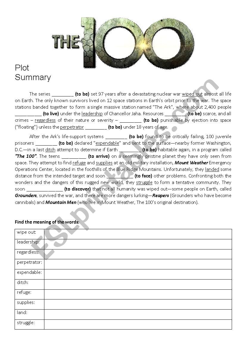 The 100 Pilot worksheet