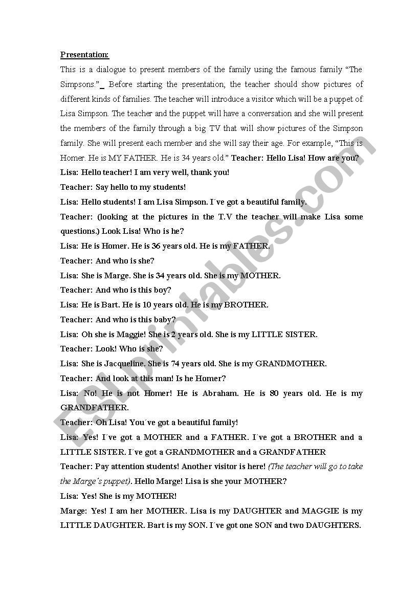 The Simpsons worksheet