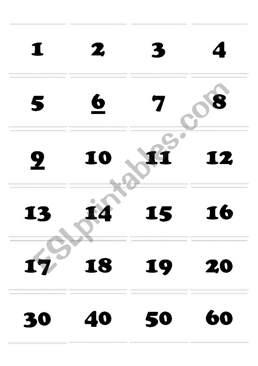 Numbers Game (2 of 2) worksheet