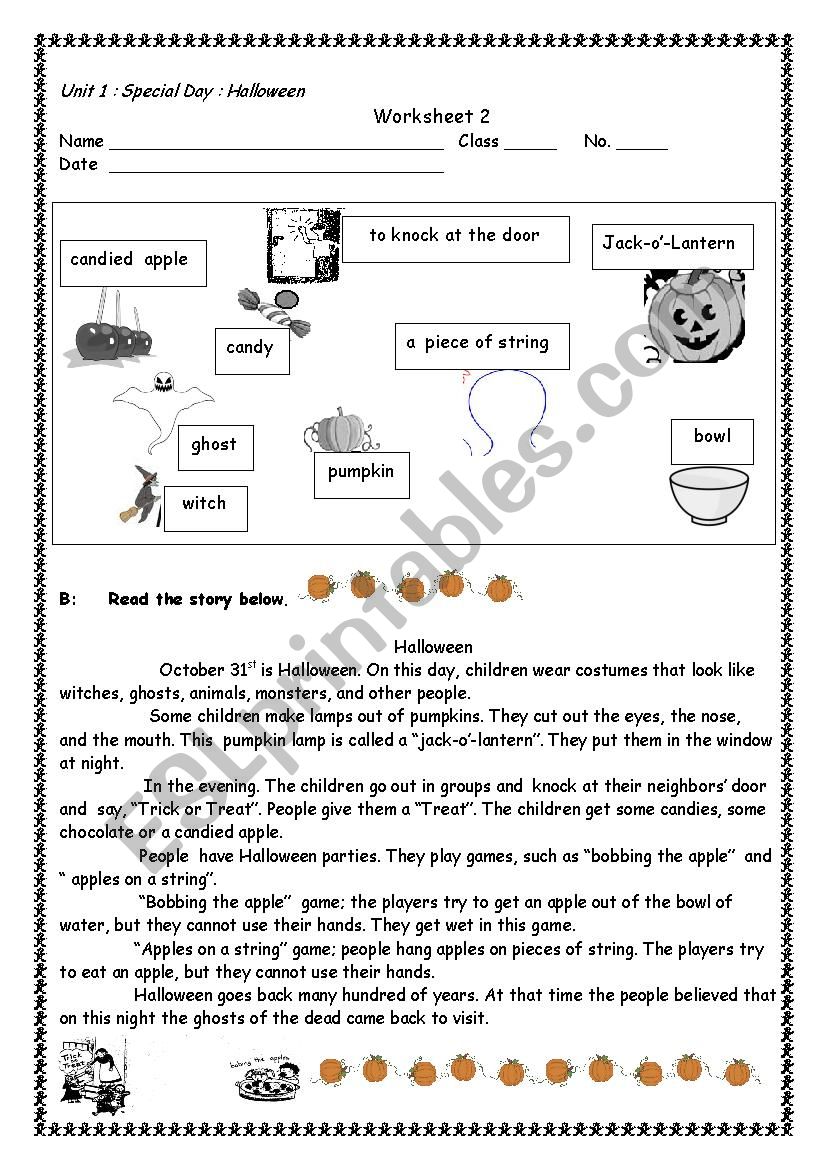 Halloween  worksheet