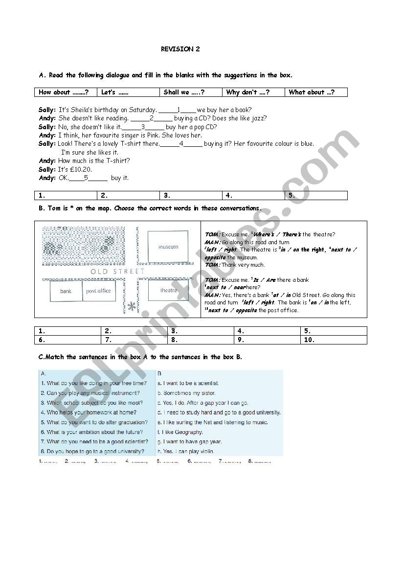 revision 2 worksheet