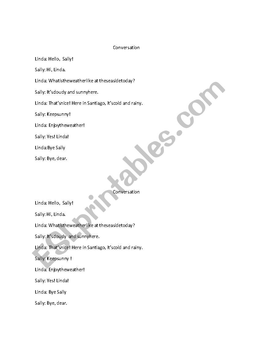 conversation worksheet