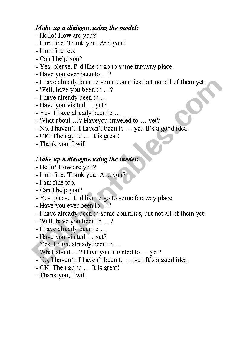 present perfect worksheet