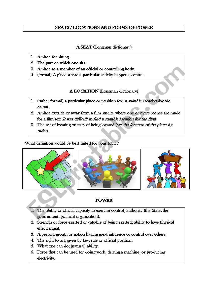 Oral Presentation : Seats and Forms of Power